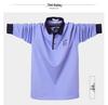 Men's Plus Size Long Sleeve Polo T-Shirt with Embroidery Design