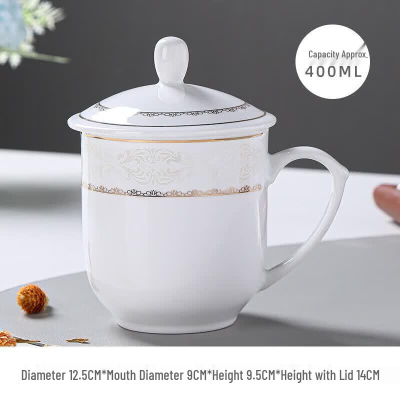 Jingdezhen Ceramic Teacup Set with Lids