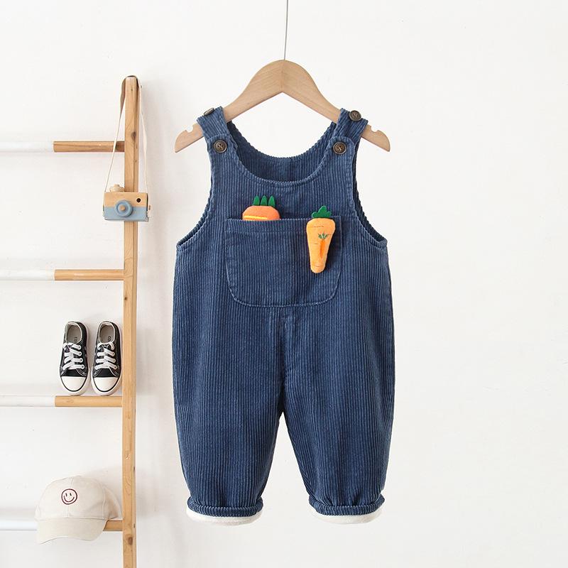 2025 Winter Cord-Latzhose im koreanischen Stil für Babys (0-3 Jahre) - Süßes Einteiler-Outfit