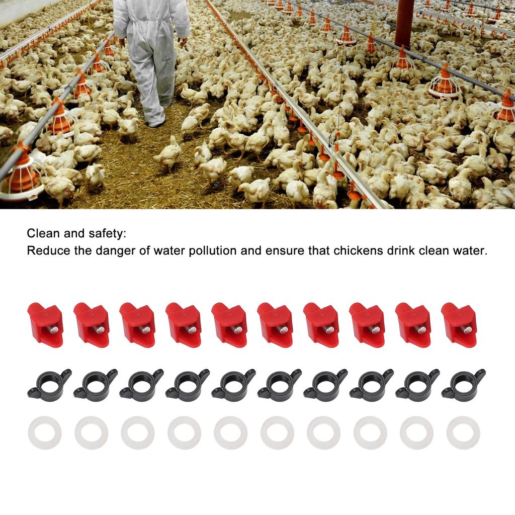 Horizontal Chicken Water Nipples Plastic Automatic Poultry Waterer Kit for Pipe Bucket