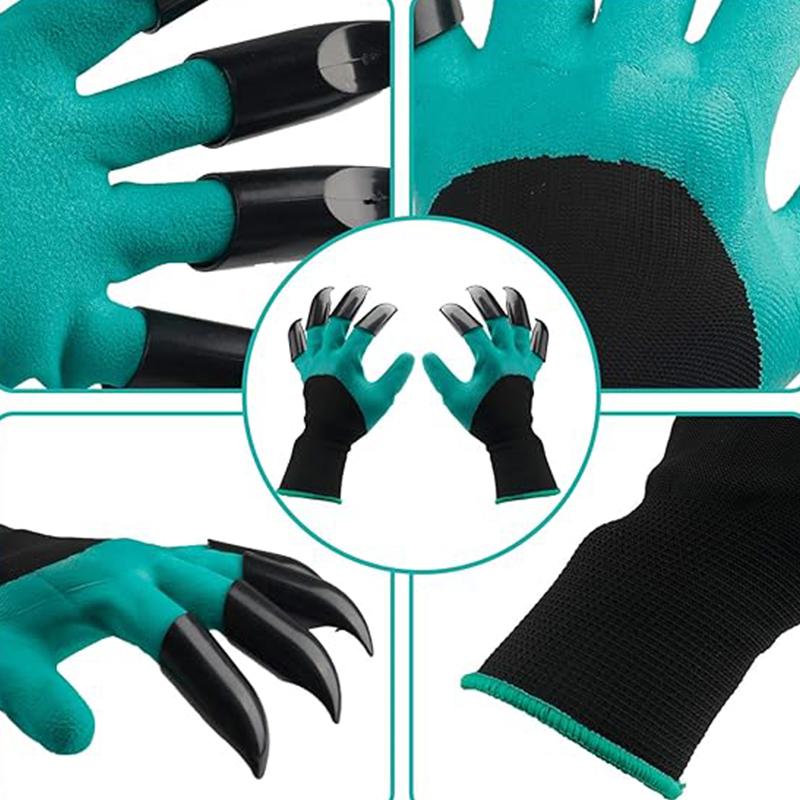 1 Pair Gardening Gloves with Claws, Quick Digging, Puncture Resistant, Universal Size