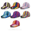 Colorful Striped Baseball Cap for Men Women, Rainbow Vertical Stripe Adjustable Trucker Hat