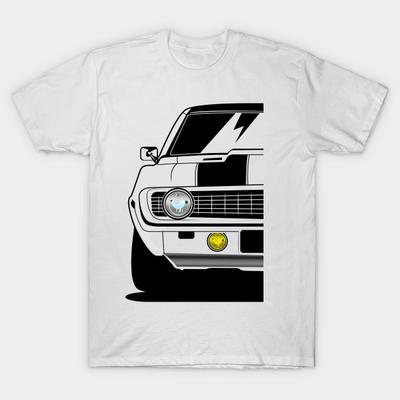 Herren Schwarzes T-Shirt mit Aufdruck Camaro 1967 Z28 Kein-Schnitt-Transferpapier Druck Baumwoll-T-Shirt