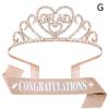 2025 Elegant Graduation Crown And Shoulder Strap Set Graduate Ribbon Etiquette Belts Decoration For Parties And Celebrations
