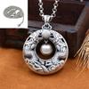 Vintage Dragon Pearl Pendant Necklace Women Men Long Chain Copper Jewelry Boho Style