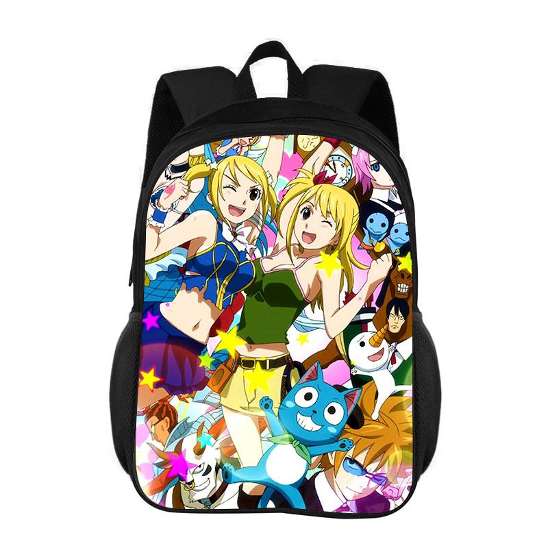 FAIRY TAIL Backpack Cartoon Anime Printed Student Boys and Girls New Large Capacity Versatile Lightweight