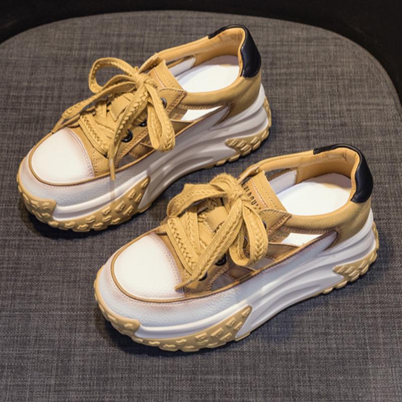 

Кожаные Полые Летние Ретро Легкие Повышающие Рост Повседневные Спортивные Туфли Сандалии на Толстой Подошве 33