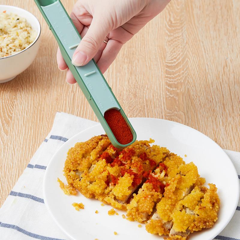 1PC Adjustable Kitchen Scale Measuring Cup Double-ended Baking Scale Measuring Spoon Coffee Salt Quantitative Gadget