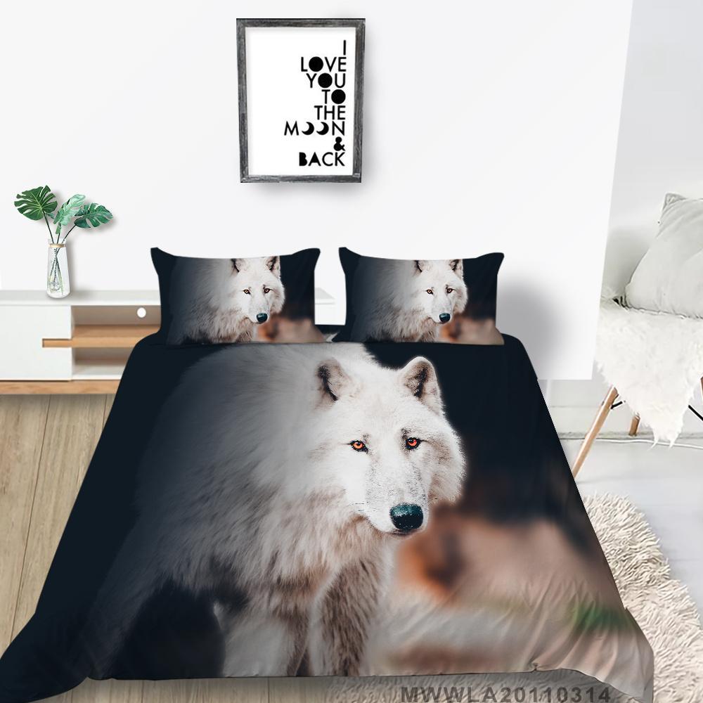 2023 New Style Comforter Cover Set 3D Wolf Printing Duvet Cover Animals Polyester Home Textiles Boys Girls Single Size Pillowcase