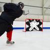 Folding Hockey Goal with Target for Goalie, Easy Setup Training Tool Adults