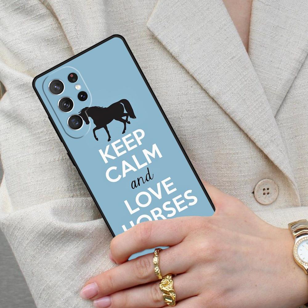 Keep Calm and Ride On Love Horse Pony Cell Phone Case for Samsung Galaxy S26 Ultra S25 S24 S23 S22 S21 S20 Note10 Cover