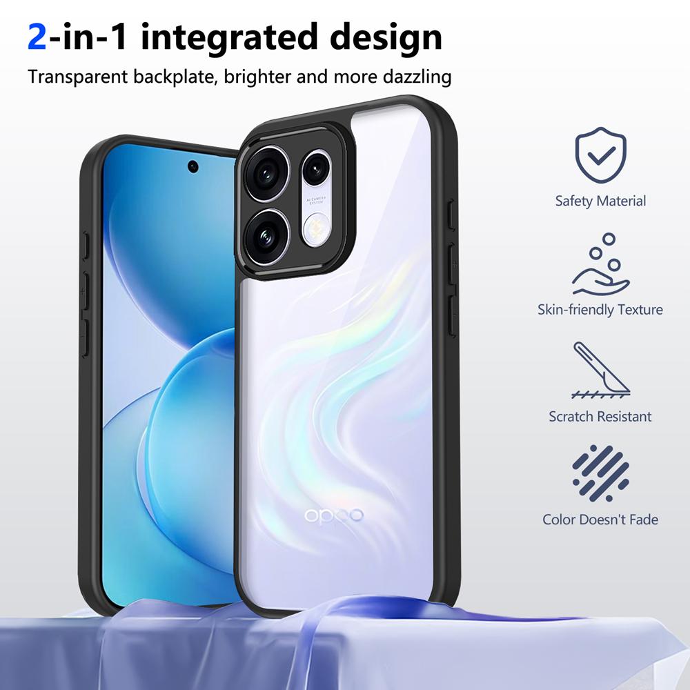 KEYSION Transparent Phone Case for OPPO Reno16 Pro 5G Soft Silicone+PC HD Clear Shockproof Phone Back Cover for OPPO Reno16 F 5G