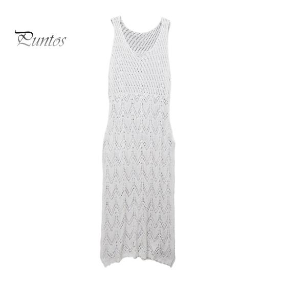 Letní vyhloubené pletené plážové šaty pro ženy Sexy šaty Cami bez rukávů s výstřihem do V Boho zakrývací šaty Letní plážové párty letní šaty