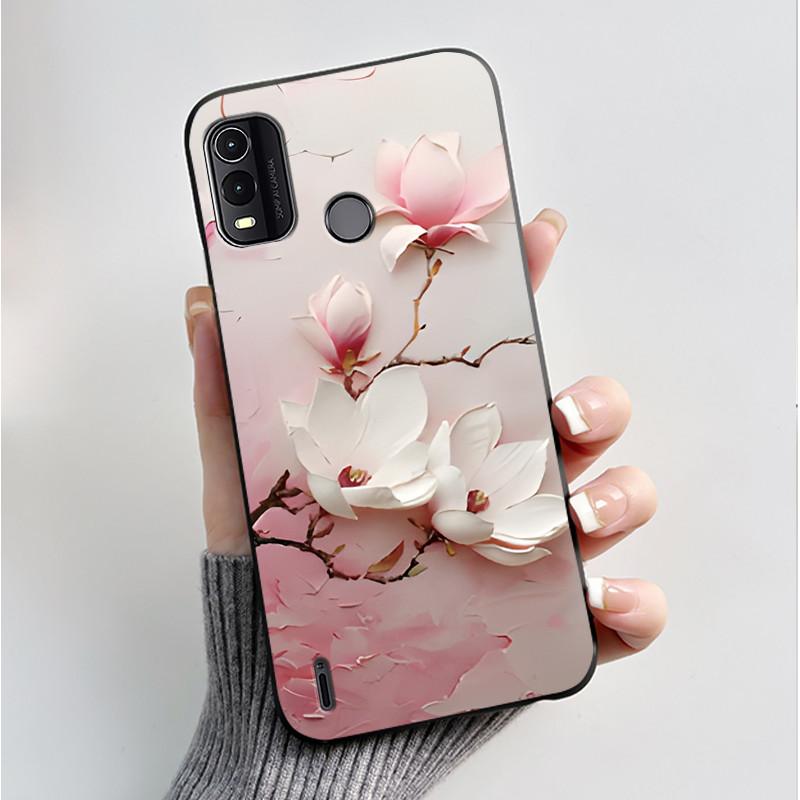 Per Nokia G11+ G11 G21 Custodia Coppia Moda Farfalle Fiori Nero Morbido Silicone TPU Cover Posteriore per Telefono Nokia G11 Plus