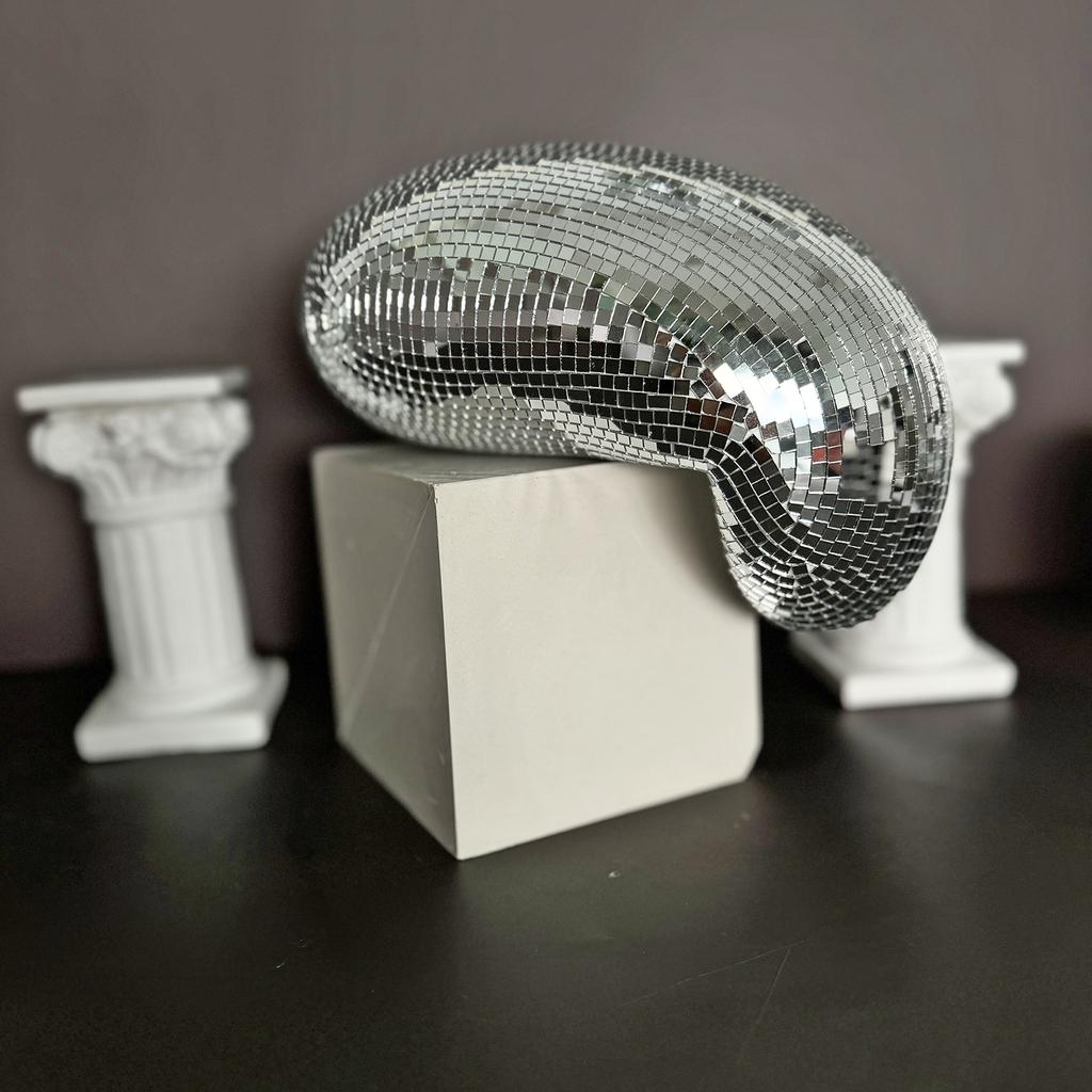 28cm Melted Disco Ball Mirror Reflective Funky Home Decor Handmade Aesthetic Room Decor Melting Mirror Ball For Table Shelf