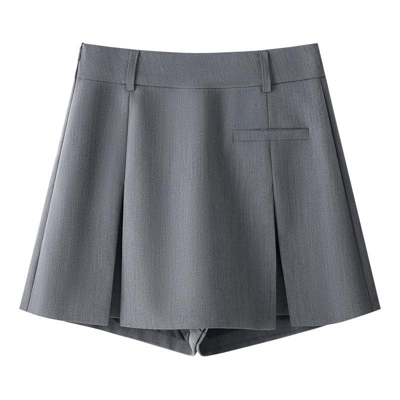 

Юбка А-силуэта с высокой талией для женщин - Весна/Лето 2025 Облегающая, стройнящая короткая юбка с дизайном «два в одном». 2XL серый