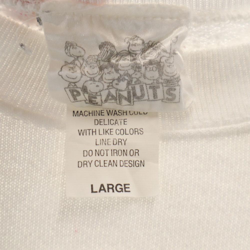 PEANUTS 90s Made in USA Old SnoopyPattern Long sleeve sweat trainer Men's Used