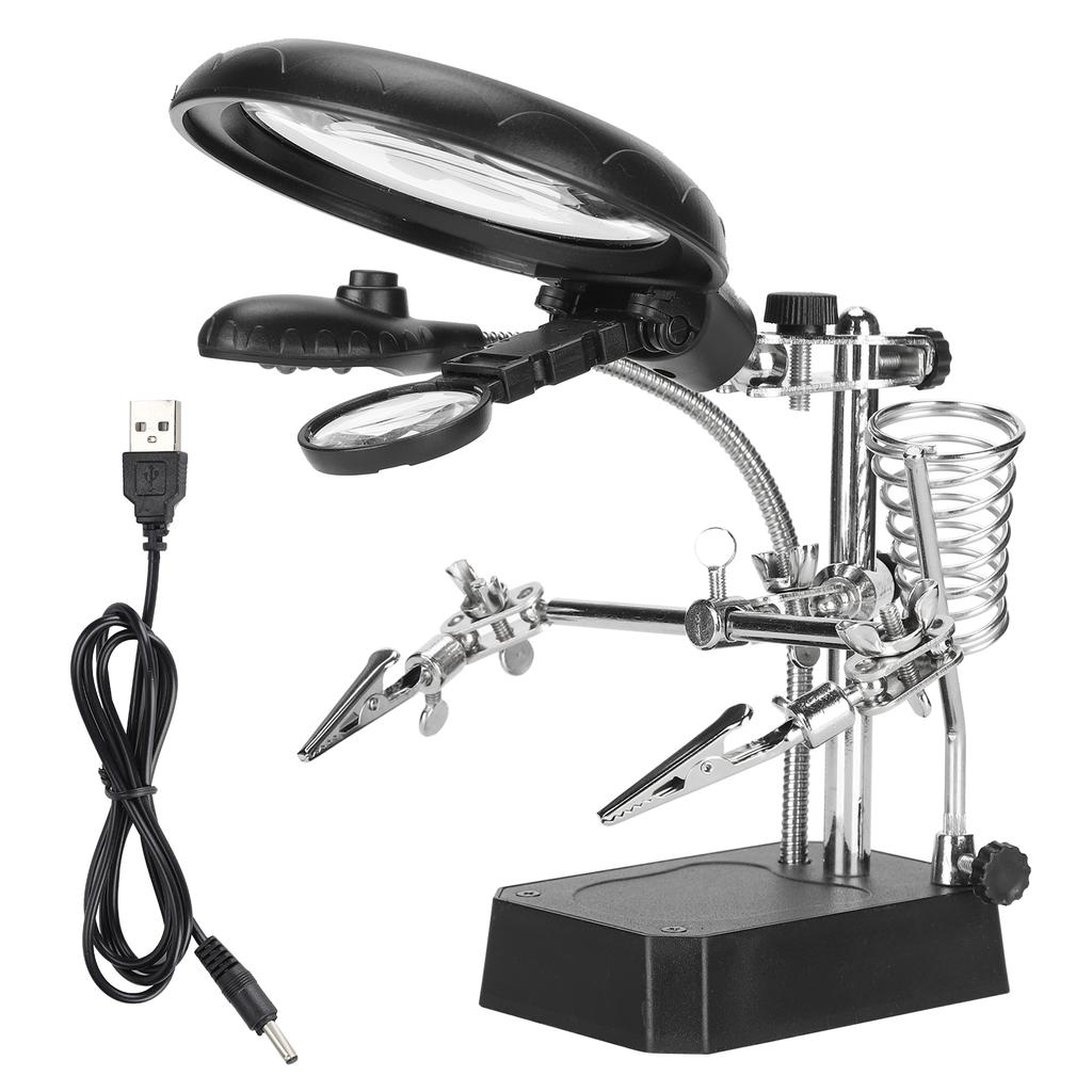 Magnifier Auxiliary Clip Adjustable Desktop Stand Fixing Cramp Lamp Holder Installation Tool