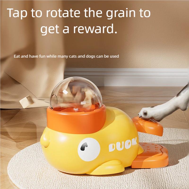 Interactive Dog Automatic Feeder Durable Cute Food Dispenser Training Dog Toy Duck Design Puzzle Slow Feeder Dog Supplies