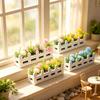 1pc Miniature Fence Flower Set, Simulated Flower Decoration, Mini Potted Home Decoration, Photo Prop Model