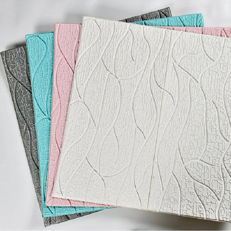 35*35cm 3D Bed Room Decor Wallpaper Livingroom TV Background Wall Stickers Peel and Stick Waterproof Ceiling Home Decoration