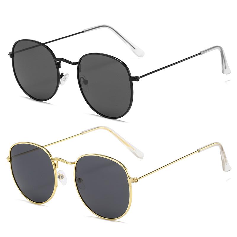 2PCS Polarized Minimalist Round Metal Sunglasses Women Men Fashion Simple Luxury Sun Glasses Go Out Driving Male Female Glasses