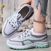 Women's Lightweight and Breathable White Sports Shoes - Comfortable Low Cut Lace Up Casual Walking Shoes, Outdoor Travel Shoes