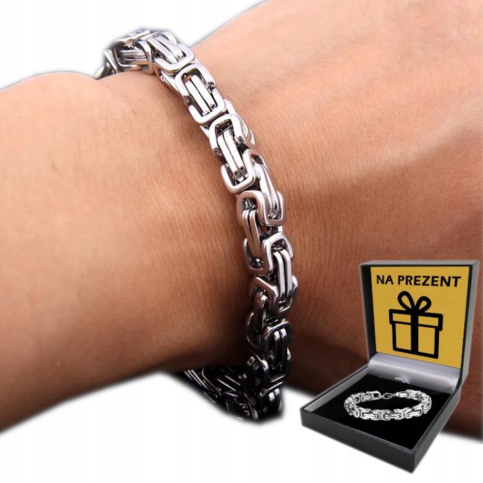 Silver Men' THICK BRACELET 24cm Armored Bracelet + FREE