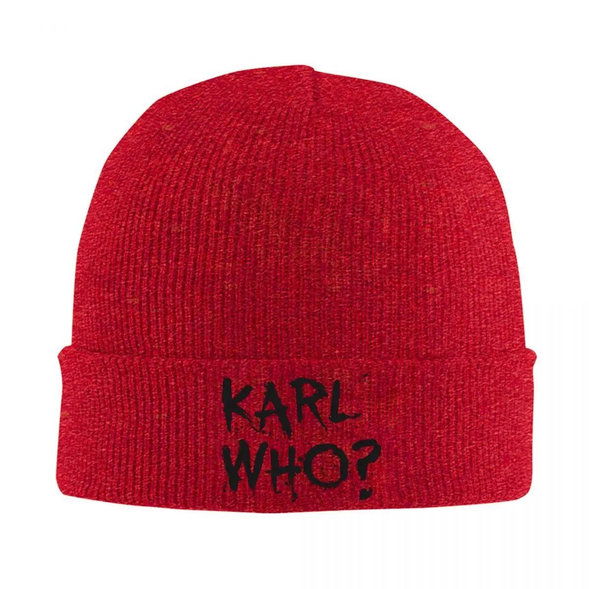 New Karl Who Slogan Knitted Caps Womens Unisexs Beanies Autumn Winter Hat Acrylic Warm Cap