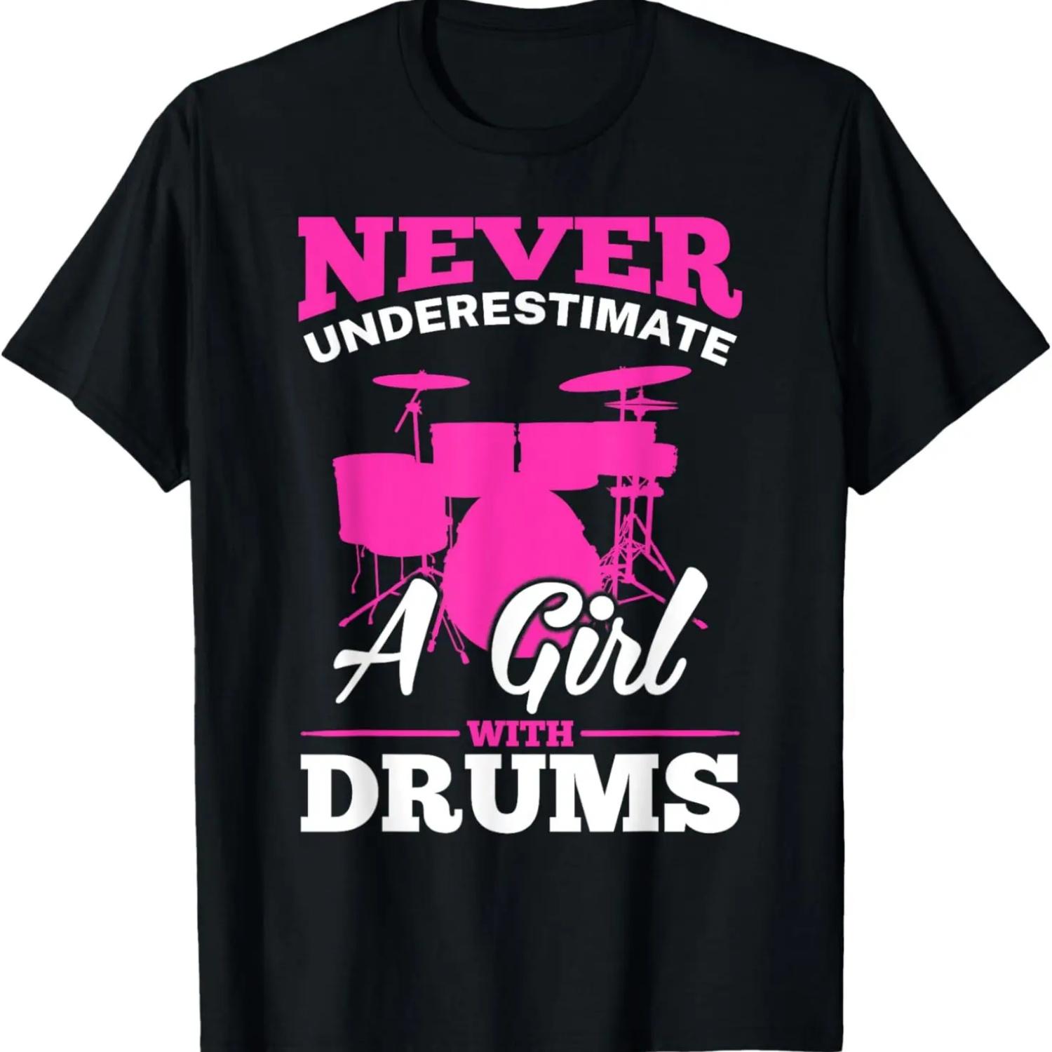 Никогда не недооценивайте девушку с барабанами футболка XXXXXL чёрный