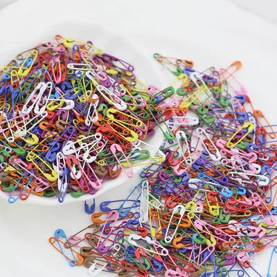 120PCS Mini Safety Pins with Storage Box 19mm Colored Safety Pins for Crafting Sewing Fastening Clip Button for Garment Hang Tag
