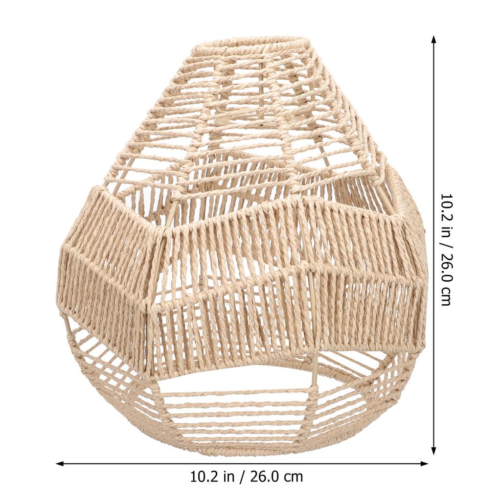 Imitation Rattan Lampshade Woven Paper String Home Hanging Lamp Decorative Ceiling Pendant Light Cover Retro Design Hotel Bar