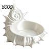 Conch Shape Jewelry Plate 3D Printed Tray, Sea Snail Dish Bowl for Ocean Theme Trinket Organizing Necklaces Earrings, Decorative Desk Organizer