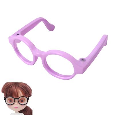 Bambola Peluche Occhiali DOYOUCOTO, Peluche Chibi, Oshikatsu, Occhiali Rotondi, Parti per Bambole Mini, Piccolo Peluche, Figura per Animali Domestici, Materiale Fatto a Mano (Viola Macaron,