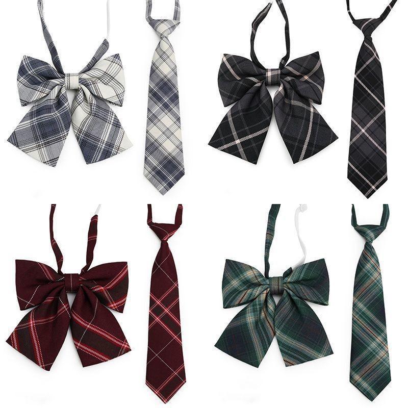 Childrens School Uniform Tie With Gingham Pattern Design For Graduation Photo Shoots