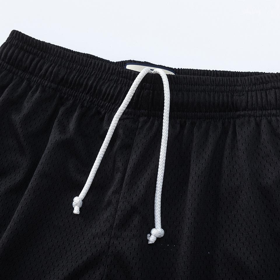 EES-16 Heren Mesh Basketbalbroek, Zwart Ademend Zomer Street Beach Boardshorts