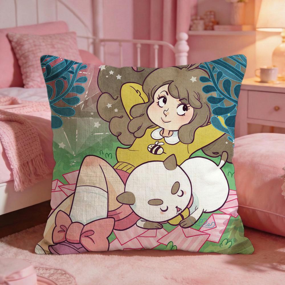 Cartoon BBee And Puppycats Cushion Cover Premium Comfort Reversible Pillow Cove Two in One Design for Any Room Car Interior