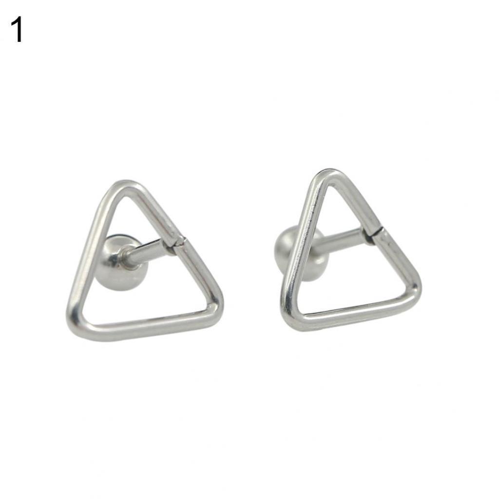 1pair Anti Allergy Women Triangle Ear Studs Fashion Lady Piercing Jewelry