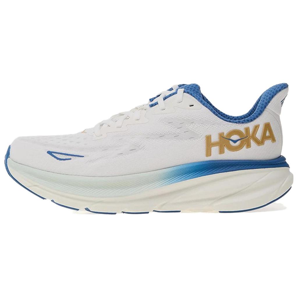 HOKA Clifton 9 2E Wide Frost Gold Men Sneakers White 1132210-FTG