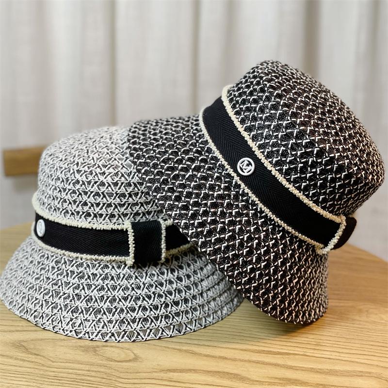 Bucket Letters Fisherman Hat Straw Hat Women Spring Summer Outing Shade Day System