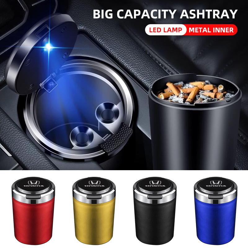 CMEAH1 Car Logo Ashtray With Led Light For Honda Civci FIT CRV Accord Jazz HRV Dio Stepwgn Prelude Odyssey City CRX Pilot Accessories