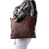 Damen-Schultertasche, Vintage-Leder-Geldbörse, braune Shopper-Umhängetasche