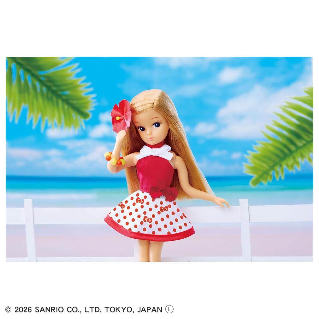 Takara Tomy Licca Doll Retro Licca Kitty on Vacation Pretend Play Toy for ages 3 and up Sun-tanned Dress-up