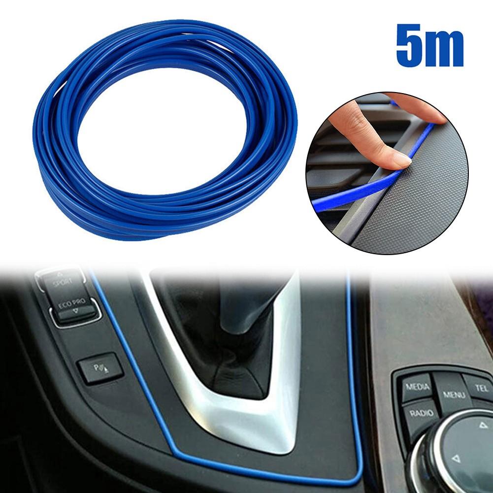 1x Car Interior Decor Blue Point Gap Door Panel Molding Line Accessories-5M