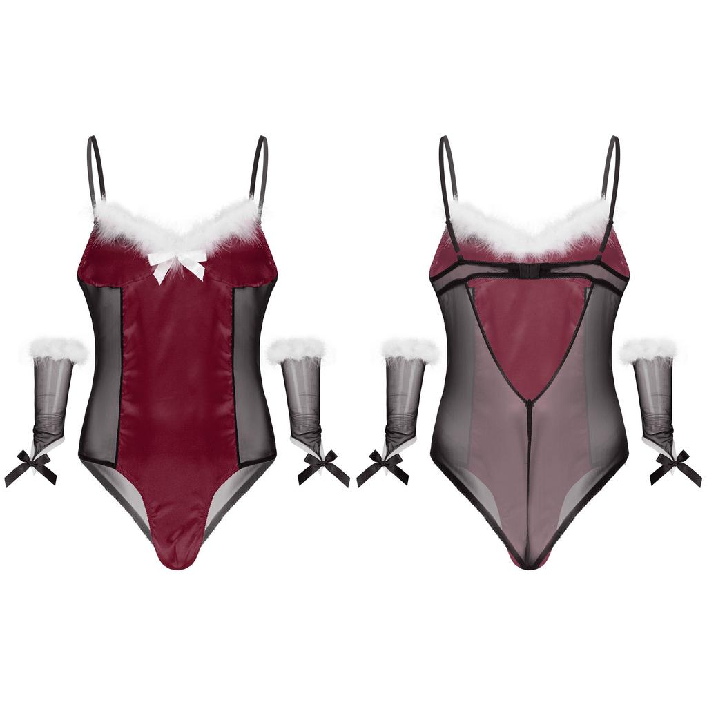 Buy Men's Sexy Sleeveless Crossdressing Sissy Underwear Feather Trimming  Lingerie Set at affordable prices — free shipping, real reviews with photos  — Joom