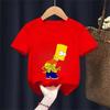 Simpsons Funny Printed TShirt Kids Fashion Trend Top Boys Girls All Seasons Cotton Crew Neck Short Sleeves