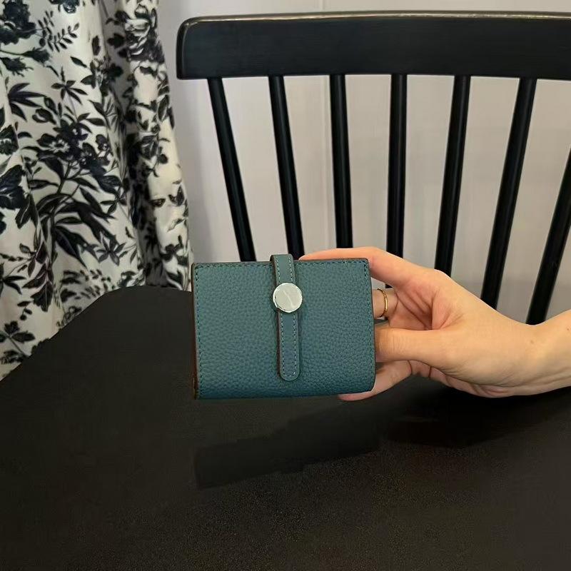 26 New Genuine Pickup Truck With Leather Toe Layer, Women's Foldable Short Wallet, Trendy Leather, Fashionable Drawstring, Versatile Wallet