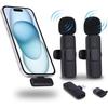 NK Wireless Microphone - Wireless Lavalier Microphone for iPhone/Android/PC/Laptop, Plug&;Play, 2 Mics