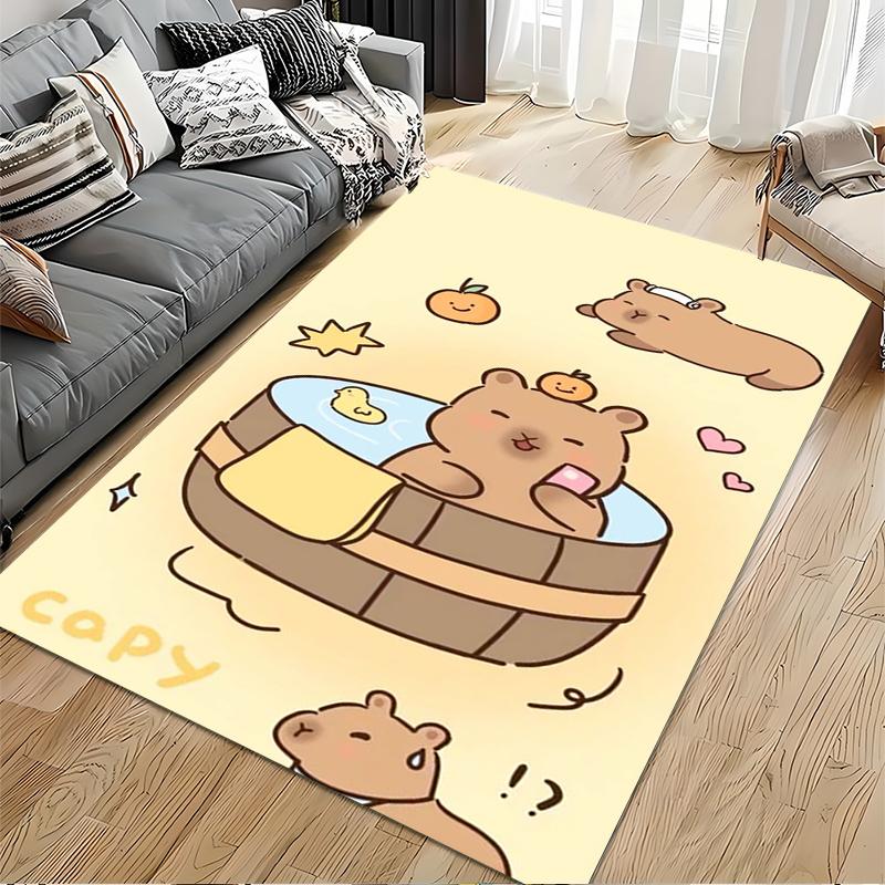 Cute Bear Cartoon with Citrus Suitable for Use As an Anti-slip Game Mat for Living Room and Bedroom Sofas