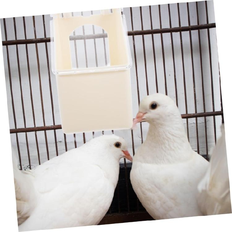 Practical Durable Plastic Hanging Pigeons Feeders for Bird Cages Easyly Installation Clean and Refill Space